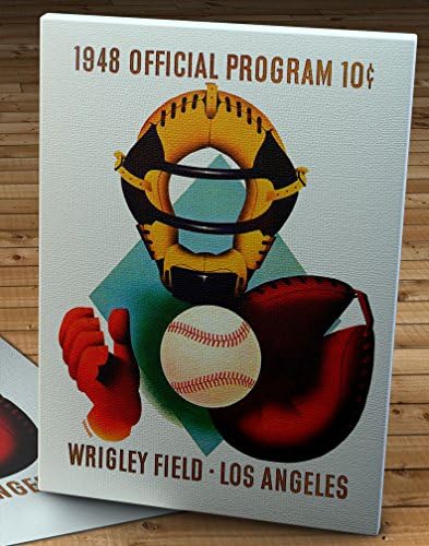 1948 Vintage Los Angeles Angels Baseball Program - Wrigley Field Los Angeles - Canvas Gallery Wrap - 12 x 16
