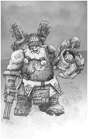 Torbjorn Giclee Print of pencil drawing of a Defense Class character from Overwatch video game