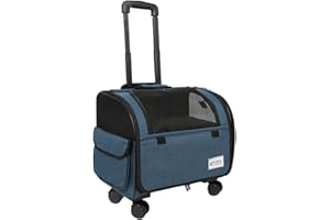 BOSERMEN Dog Travel Bag with Removable Rolling Wheels, Airline Approved Pet Carrier, Foldable Cat Bag with Breathable Mesh, P