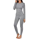 LILLUSORY Womens Long Johns Thermal Underwear Fleece Lined Leggings Warm Pajama Pants Set Shirts Winter Clothes 2025