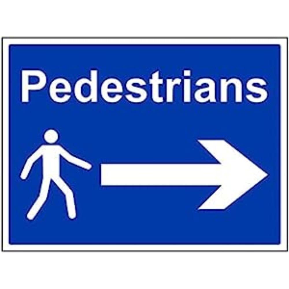 V Safety Mandatory General - Pedestrians, Arrow Right - 400 X 300mm — image 1