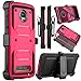 Moto Z2 Force Case, Moto Z2 Play Case, Venoro Heavy Duty Shockproof Full Body Protection Rugged Hybrid Case Cover with Swivel Belt Clip and Kickstand for Motorola Z Force 2017 (Rose)