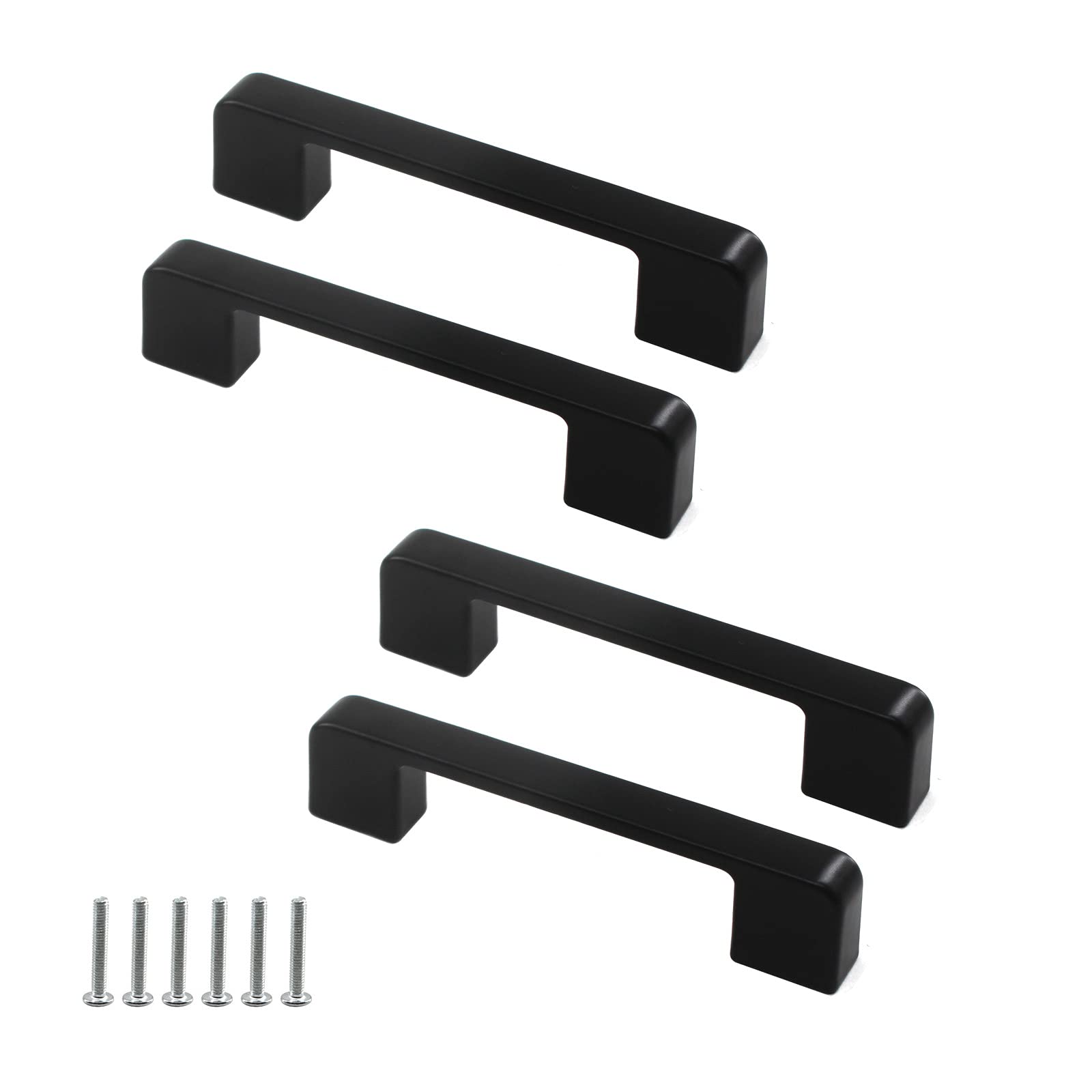 Zerniple 329mm Black Handle Pull Solid Aluminum Alloy Drawer Wardrobe Handle Pull Kitchen Cabinet Handle Cupboard Knobs (4 Pieces)