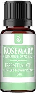 Pure Rosemary Essential Oil (15 ml), Convenient Dropper Cap Bottle, Food Safe, All-Natural, No Fillers, Adds Flavor, Reduces Fatigue, Supports Digestion & Respiratory Function