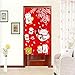Red Japanese Noren Doorway Curtain with Lucky and Fortune Cats Pattern Auspicous Maneki Neko Bedroom Curtain