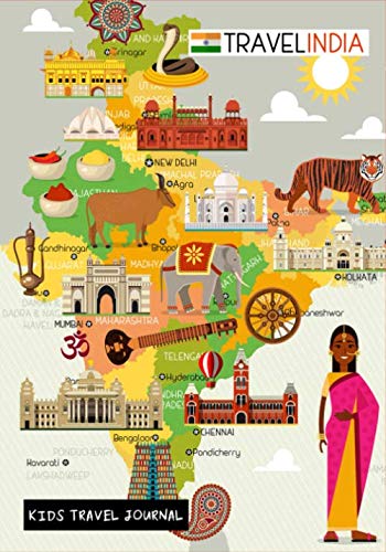 India Kids Travel Journal: Fun Adventures, Diary for Kids to Write In with Prompts ~ Pages for Writing, Doodling & Sketching, Small Lined Diary