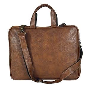 Storite PU Leather 15.6 inch Laptop Sleeve Shoulder Office Bag for Men & Women – (L=39,B=4,H=30 cm) Brown