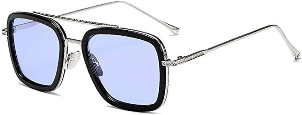 Spider Man Glasses Vintage Square Metal Frame for Men Women Sunglasses Classic Downey Iron Man Tony Stark Shades