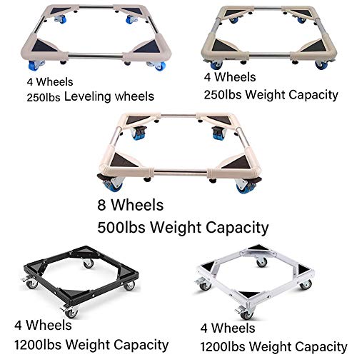 SPACECARE Telescopic Furniture Dolly with 8 Locking Rubber Swivel Wheels,Size Adjustable-STFD002