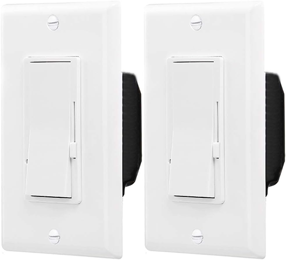 Wall Switch, 2Pack On/Off Dimmer Switch for Dimmable LED Panel Lights, CFL, Halogen and Incandescent Bulbs, with Wallplate, Single-Pole/3-Way, ETL Listed: Industrial & Scientific