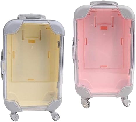 Amazon Generic 2ピース するプラスチックトラベルスーツケースデコドールハウスホームアクセサリー ジグソーパズル ホビー