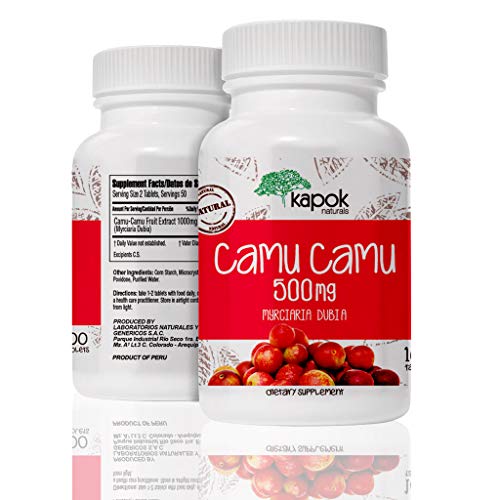 Kapok Naturals Camu Camu, 100x 500mg Wholefood Vitamin C Tablets. Use Camu Camu Powder to Boost Immunity, Liver Cleanse & Reduce Inflammation. Available as Camu Camu Capsules or Camu Camu Pills.