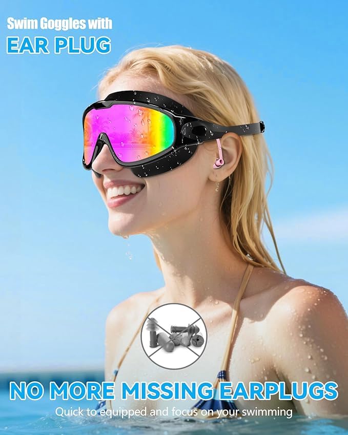 Last page® Adults Swim Goggles 2 Pack, Anti-Fog Wide View UV Protection Pool No Leaking Swimming Goggles for Adult Youth & Men,Women