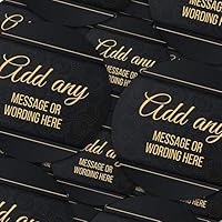 Graphic Flavor Wedding Elegant Black and Gold Personalized Sticker Labels (70 Stickers @ 1" Inch) Ideal for Reward Treat Favor Party Bags Candy Cones Jars Gift Boxes Bottles Crafts