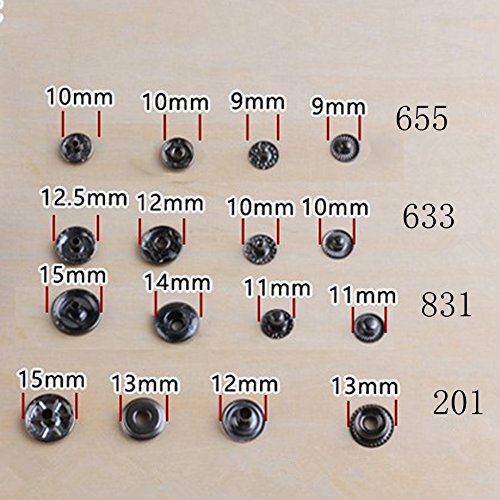 image for NW 4 Types Bronze Snap Button Set Press Studs Snap Fasteners Poppers S
