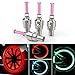 LED Bike Wheel Lights, Bicycle Valve Cap Wheel LED Stem Lights Set for Front Rear Wheel Waterproof Bright Safety Visibility LED Bicycle Wheel Lights (Pink, 4 Pack)