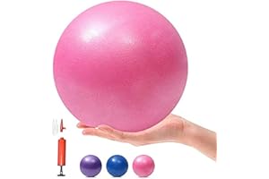 MOMPLUS 9 Inch Exercise Pilates Mini Yoga Balls Barre Small Bender for Home Stability Squishy Training Physical Therapy Improves Balance with Pump