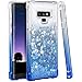 Ruky Galaxy Note 9 Case, Galaxy Note 9 Glitter Case, Gradient Quicksand Series Reinforced Corners TPU Bumper Cushion Protective Shockproof Bling Heart Liquid Case for Galaxy Note 9 - Gradient Azure