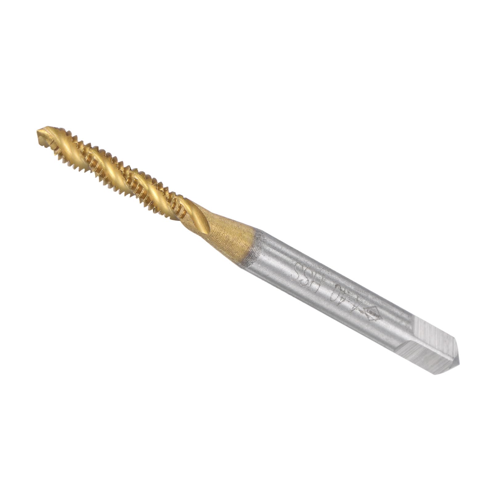 CoCud Spiral Flute Threading Tap, 4-40 UNC Thread Size 3 Flutes, High Speed Steel Tapping Tool - (Applications: for Processing Holes & Sticky Materials)