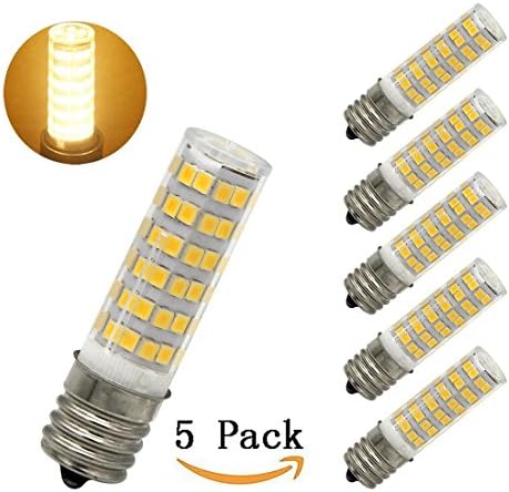 E17 LED Bulb,40-Watt Appliance Bulb,Intermediate E17 Base,Soft White,Replaces JD T4/T7/T8/S11 Bulb for Microwave oven,Ceiling fan and Chandelier (Pack of 5)