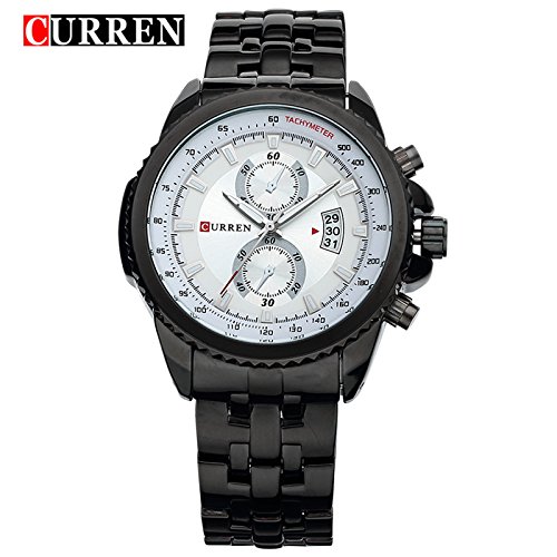 Curren 8082 Hombres Moda Casual Vestido Reloj Fecha exhibición de Acero Inoxidable Relojes Negocios - Imagen 5