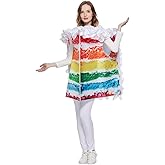 EraSpooky Women Rainbow Cake Costume Adult Halloween Food Party Fancy Dress