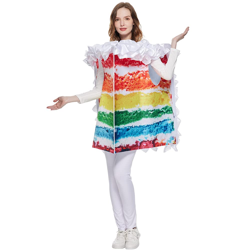 Photo 1 of EraSpooky Women Rainbow Cake Costume Adult Halloween Food Party Fancy Dress