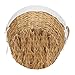 Household Essentials Round Wicker Laundry Basket with Handles, Whimsical Water Hyacinth Basket, Supportive Metal Frame, Removable Polyester Liner, Handwoven, Well-Structured and Versatile, Natural