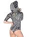 iHeartRaves Black Disco X Cross Hooded Rave Bodysuit (Small)
