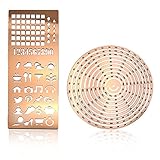 Stainless Steel Ruler Circle Stencil DIY with Letter Numbers Engraving Template for Bullet Journal Calendar Notebook Planner Agenda Scrapbook Album Craft Supplies for Adults Kids (Rose Gold)