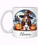 Basset Hound Halloween Mug Pumpkin Basset Hound Mug