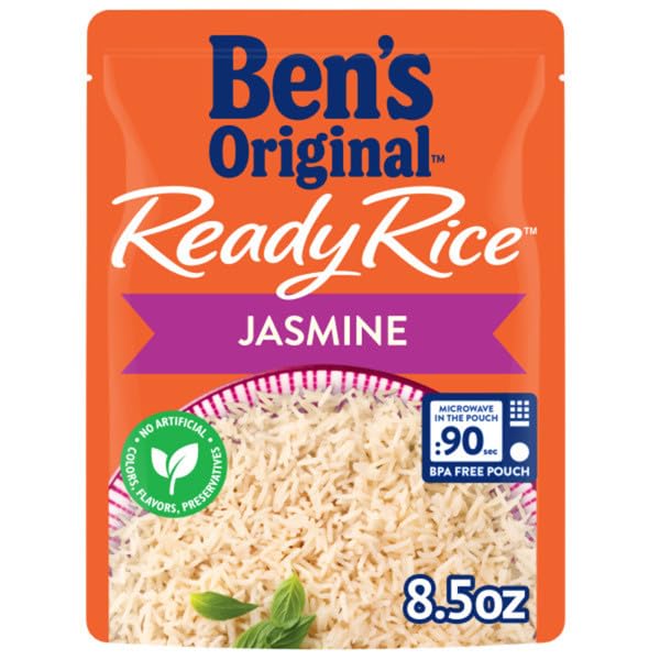 BEN’S ORIGINAL READY RICE JASMINE RICE, EASY DINNER SIDE, 8.5 OZ POUCH (PACK OF 6)