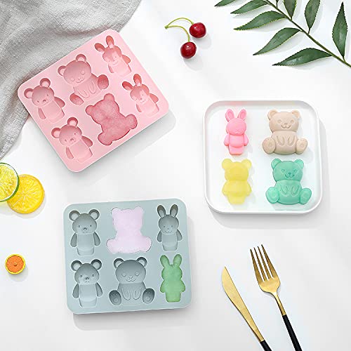 2 Pack Silicone Gummy Bear Molds,Jello Molds for Kids Make Large