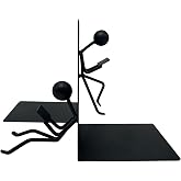 Ottimo Heavy Duty Metal Unique Office Desk Bookends for use as Bookshelf Decor, Home, Office or Kitchen Shelves. Unique, Cute