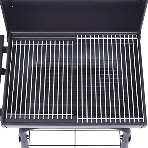 Festnight Holzkohlegrill Smoker mit Unterer Ablage Holzkohle Grill Grillkamin Standgrill Räucherofen Zubehör Schwarz – Bild 5