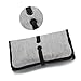 patu Roll Up Folding Travel Organizer Case for Cables, Memory Cards, Flash Disks, Earphones, Portable Hard Drives, Power Banks or Adapters, or Other Small Electronics and Accessories, Gray