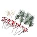 Factory Direct Craft Pine Sprigs, Berries and Gold Ice Sprays - Christmas Holiday Decorating Kit