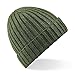Beechfield Unisex Winter Chunky Ribbed Beanie Hat (One Size) (Black)