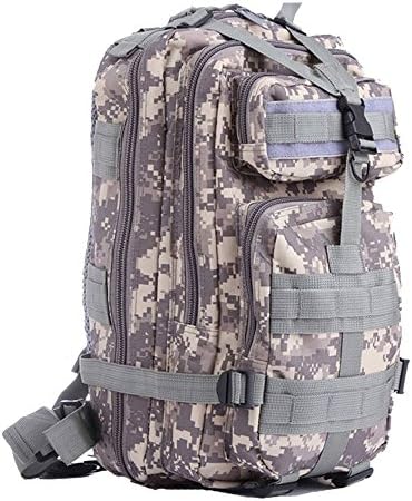 Outdoor Sports 25L Water-resistant Oxford Tactical Molle Backpack Rucksack Army Military Assault Pack for Camping Hiking Trekking Fishing ACU Camouflage