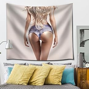 Beautiful Blonde Model with Sexy Boyshorts - Fabric Tapestry, Home Decor - 51x60 inches