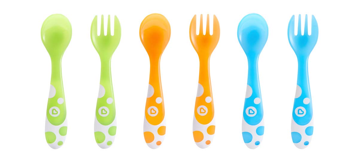 Munchkin Multi-coloured Toddler & Baby Spoons| Baby Weaning Spoons Set| BPA Free Baby Feeding Spoons & Dessert Spoons for Babies| 12months + | 6 Pack
