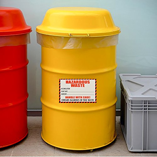 image for Safety Supply Mart Hazardous Waste Label with Handle with Care, 4