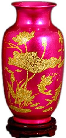 BIG RED PURPLE GOLD FLOWER VASE China Jingdezhen ceramic porcelain flower vase oriental style home living room decoration V22 (Color 2)