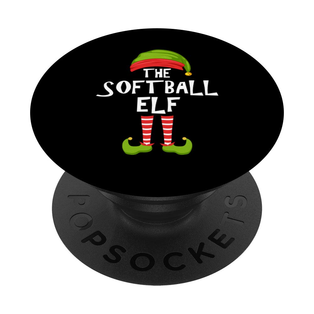 Softball Elf Matching Family Christmas Party Pajama Group PopSockets PopGrip: Swappable Grip for Phones & Tablets