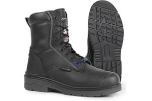 Acton Progum-I-Met 2.0 Men's 8'' Vegan Leather Work Boots Waterproof Microfiber, CSA Metguard, Steel Toe, Puncture Plate, 200