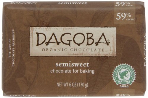 Dagoba Organic Semisweet Chocolate For Baking Bar, 6-Ounce Bar