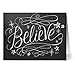 Script Believe - 36 Chalkboard Note Cards - Blank Cards - Kraft Envelopes Included