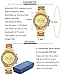 JewelryWe Luxury Women Men Unisex Gold Tone Stainless Steel Band Quartz Wrist Watch Fathers Day Gift