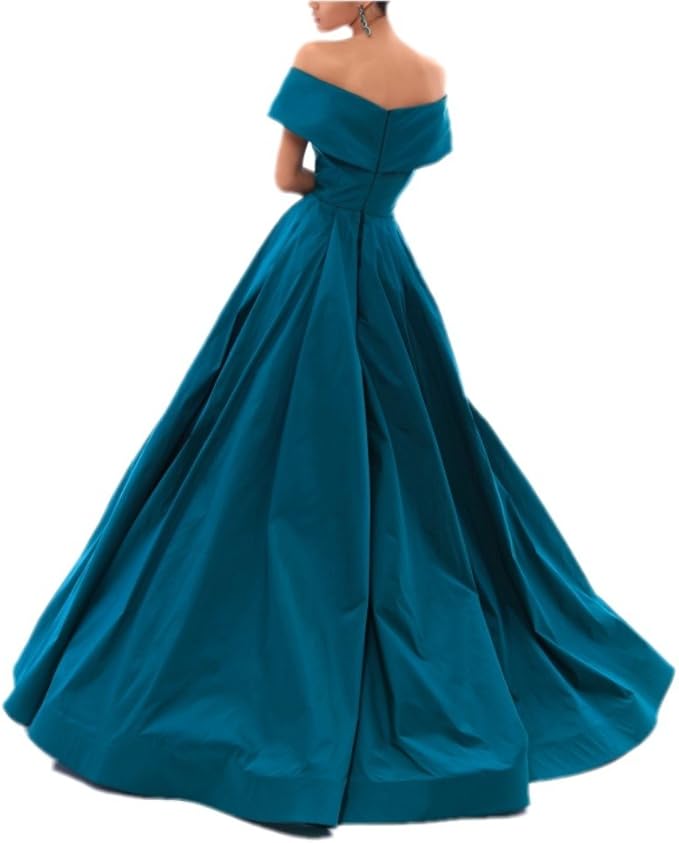 maci off the shoulder taffeta ball gown