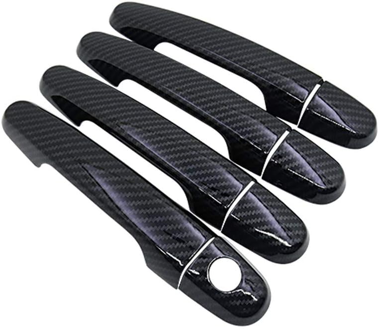 Black Carbon Fiber Exterior Door Handle Cover Car